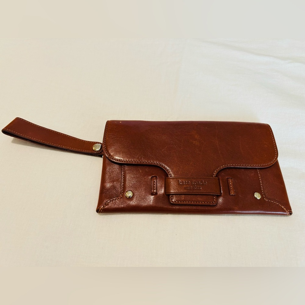 Vintage Kate Spade Brown Leather Wristlet